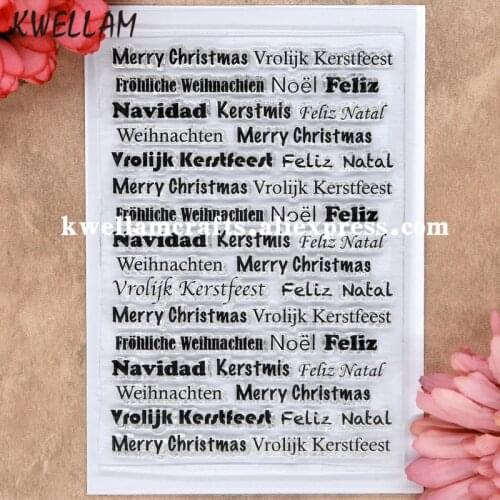 Merry Christmas Background Scrapbook DIY photo cards rubber stamp clear stamp transparent stamp 9x13cm KW8070225