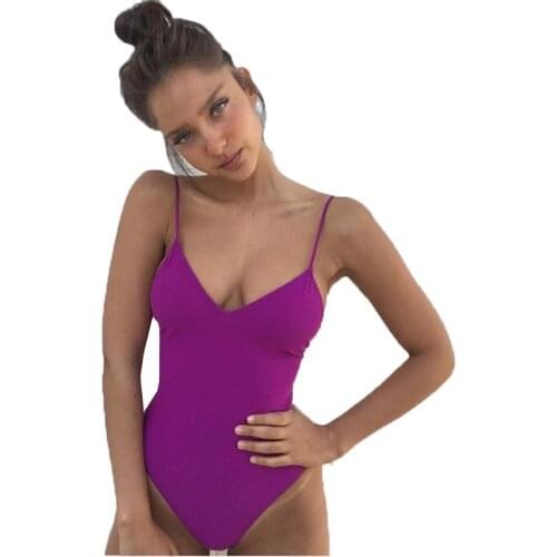 Sexy Solid Swimwear Women Basic One Piece Swimsuits Bandage Summer Holiday Beach Swimsuit Bathing Beachwear Bikini 2020