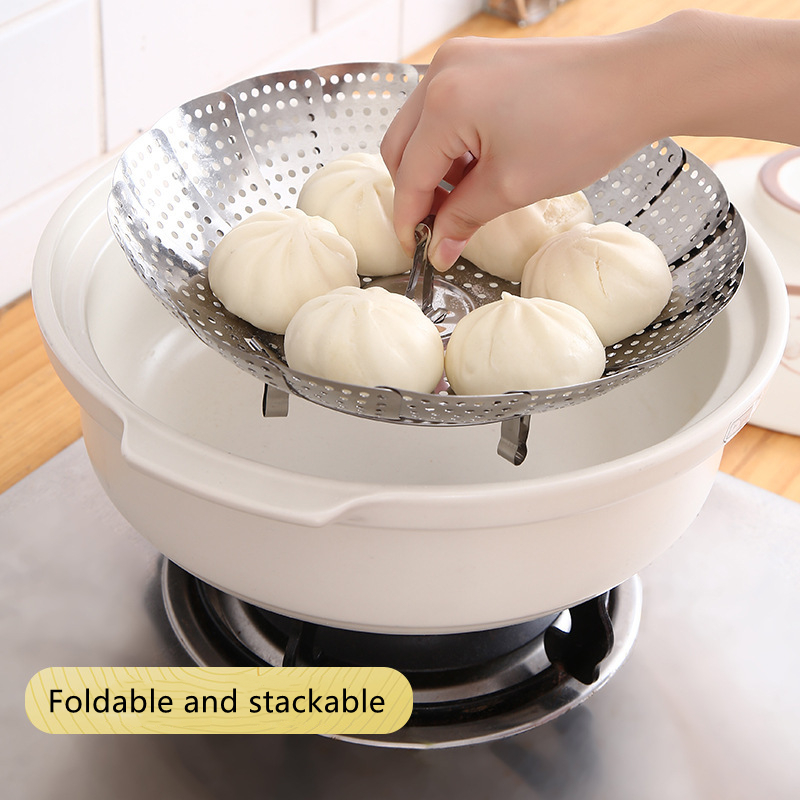 Stainless Steel Folding Steaming Rack, Household Multifunctional Water-proof Steaming Grid Steaming Rack
