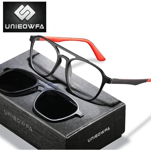 Bifocal Progressive Glasses Men Optical Prescription Eyeglasses Myopia Aviation Polarized Magnet Clip on Sunglasses Clear Lens