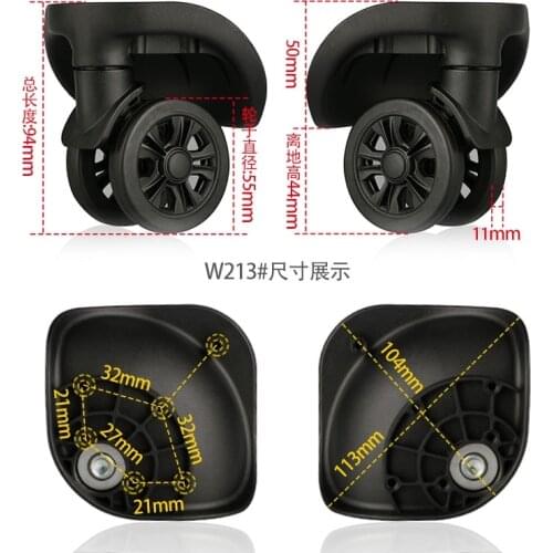 W213 Trolley Wheels Accessories Luggage Wheels Travel Cases Caster Casters Mute Rubber replacement repair part
