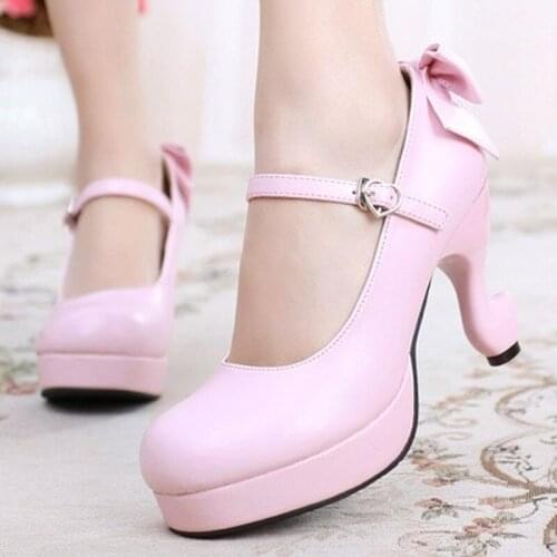 Japanese Lolita Palace Party Cute Girl Princess High Heels Kawaii Girl Tea Party Princess Kawaii Girl Women Shoes Vintage Sweet