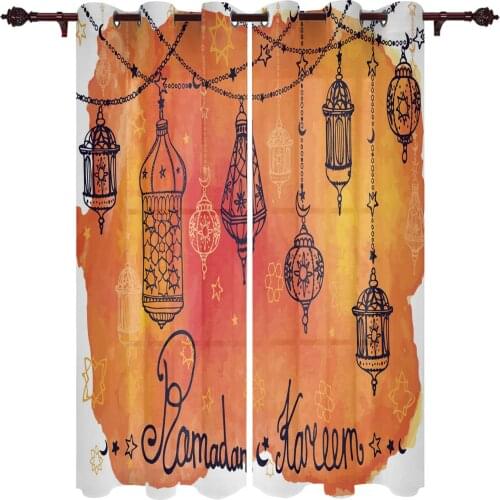 French Window Curtains Lantern Star Moon Flower Living Dining Room Kids Bedroom Screens Modern Luxury Home Decor Curtains