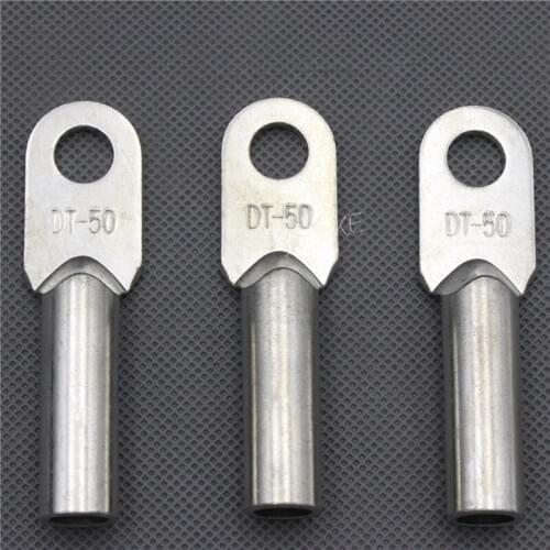 1piece DT-50 50mm2 Cable Lug Terminal Connector Copper Coated tin Tone for 10.5mm Dia Bolt Electric power fittings B type