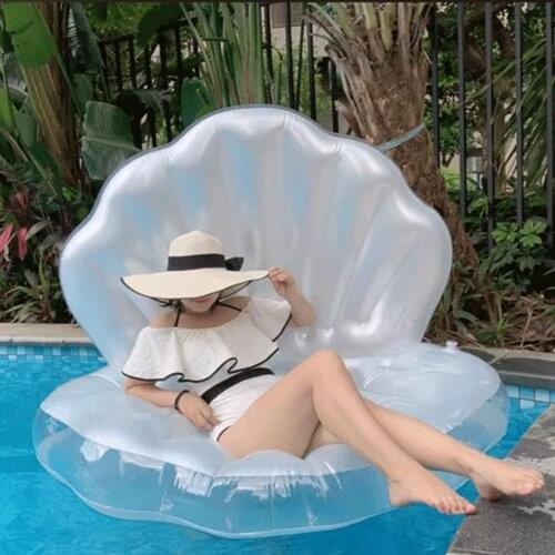 Inflatable Shell Pool Floats Beach Lounge Giant Bed Mattress Air Sports