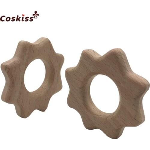 10pcs Baby Teether Sun Baby DIY Jewelry Pendants Necklace Bracelets Accessories BPA Free Pacifier Wooden Sunshine Teether