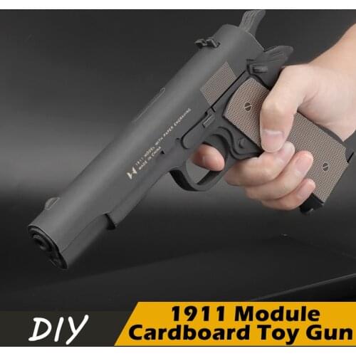 1911 DIY Cardboard 3D PaperCraft WoodCraft Assembly Building Puzzle Tactical Toy Gun Model Gifts for Kids Teen