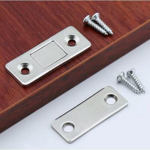 2pcs/Set Strong Door Closer Magnetic Door Catch Latch Door Magnet for Furniture Cabinet Cupboard with Screws Ultra Thin Hardware