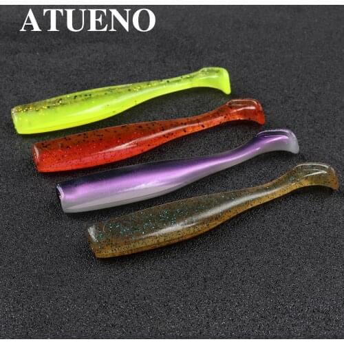 ATUENO 6pcs TPR Soft Bait 7cm 2.3g Soft Plastic Paddle Tail Swimbait Floating Bait Sea Fish Pva Swimbait Wobblers