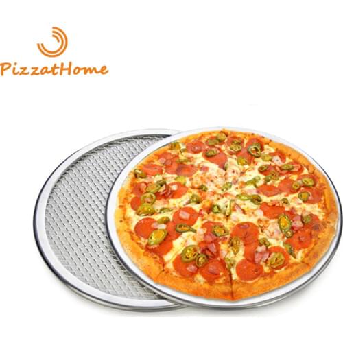 PizzAtHome 6 to 22 inch Pizza Stone Seamless Aluminum Mesh Pizza Pan Baking Screen Round Pizza Tool Oven Accessories Bake Ware