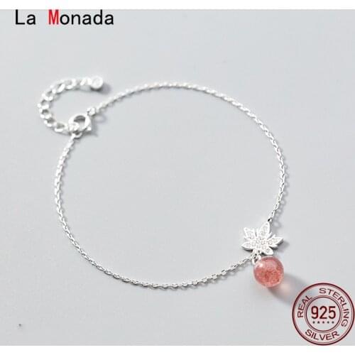 La Monada Fine Silver 925 Jewelry Bracelet Female Woman Chain Bead Leaf Minimalist Bracelets For Women Silver 925 Sterling