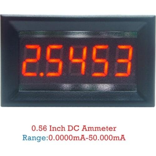 DC 0-50.000mA(50mA) Digital Ammeter 5-digits bit Current Meter Panel Guage 0.36"