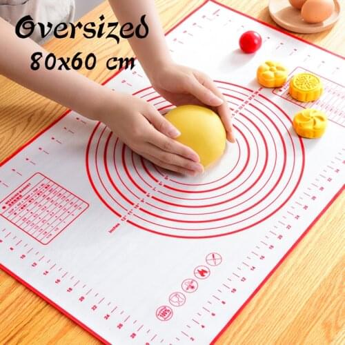 80/70/60Cm Oversize Silicone Baking Mat Pastry Rolling Kneading Pad With Scale Non-Stick Pizza Dough Cookie Pastry Mats Bakeware