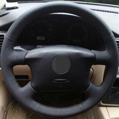 DIY Wear-resistant Artificial Leather Black Car Steering Wheel Cover For Volkswagen VW Passat B5 1996-2005 Golf 4 1998-2004