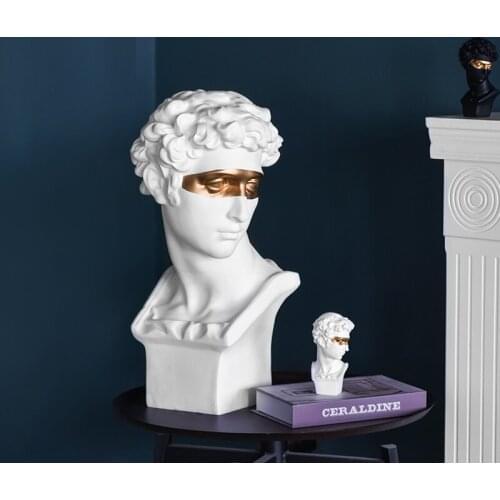 58CM NORDIC STYLE GIULIANO DE' MEDICI FIRENZE ART SCULPTURE GYPSUM HEAD FIGURINE CREATIVE RESIN CRAFT DECORATIONS FOR HOME R3851