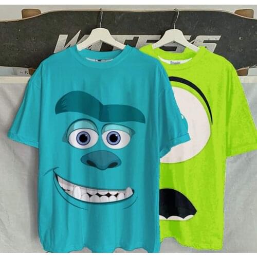 Disney cartoon Monster University Tops Summer casual oversized Women T-shirts Ulzzang Streetwear Harajuku short sleeve Y2K