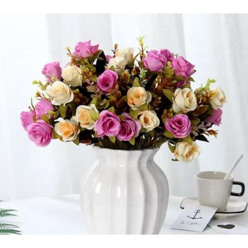 Artificial Dried FlowersThe European flower rose Home Furnishing living room decorative bouquet wedding bouquet 3134