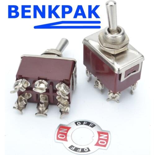 12mm Grade Quality,6 screw toggle switch ON-OFF-ON 1322