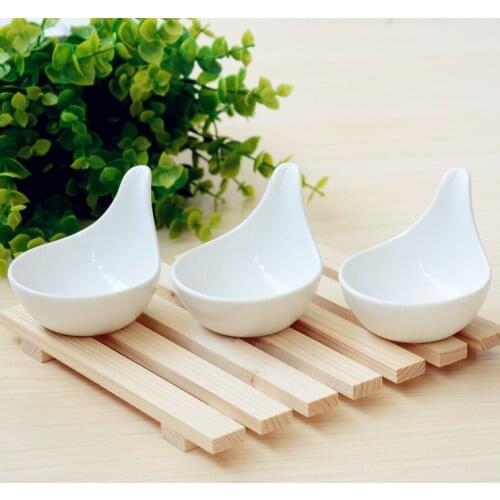 Ceramic Relish Dish with Knob Set Decorative Porcelain Seasoning Dishes Tableware Accessories for Sauces, Caviar and Mustard