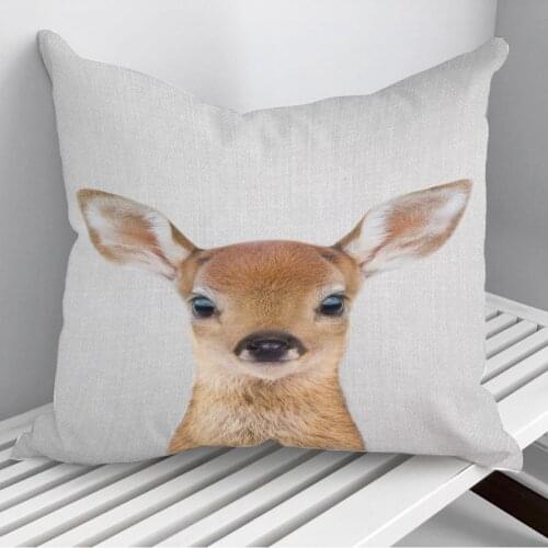 Baby Deer Colorful Throw Pillows Cushion Cover On Sofa Home Decor 45*45cm 40*40cm Gift Pillowcase Cojines Dropshipping