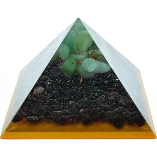 New Original Crystal Orgonite Positive Energy Pyramid Healing Garnet Aventurine Wealth Health Popularity F Jewelry Ornaments