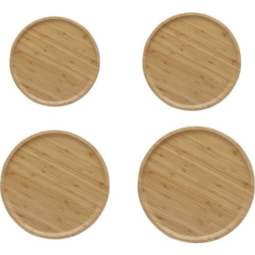20/25/30/32cm Round Wood Serving Tray Dining Plate Decorative for Coffee Table