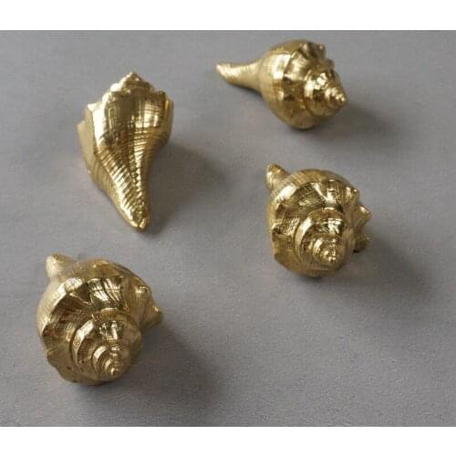 Brass Knob Door Handle Creative Conch Cabinet Wardrobe Handle Shoe Cabinet Drawer Retro Cabinet Knobs Dresser Knob