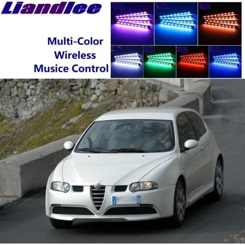 LiandLee Car Glow Interior Floor Decorative Atmosphere Seats Accent Ambient Neon light For Alfa Romeo 147 GTA AR 2000~2010