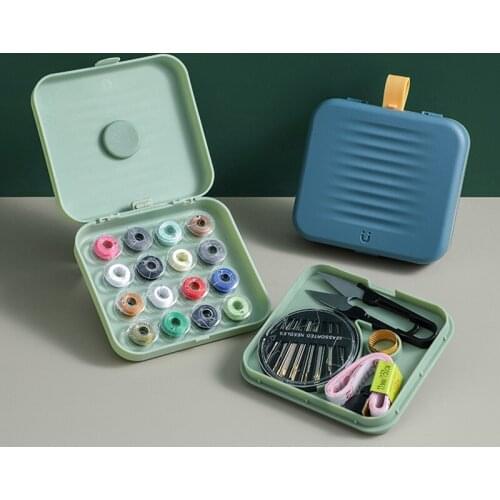 1Set Magnetic Sewing Kit 21 in 1 Travel Portable Storage Box DIY Embroidery Punch Needle Knitting Tool For Clothes Hand Sewing