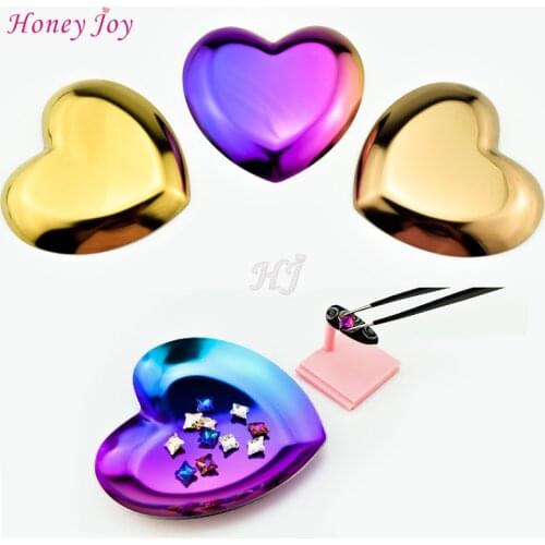 Sweet Heart Rainbow Copper Golden Jewelry Ring Necklace Nail Decorations Display Tray Storage Sort Disc Props Bedroom Trinkets