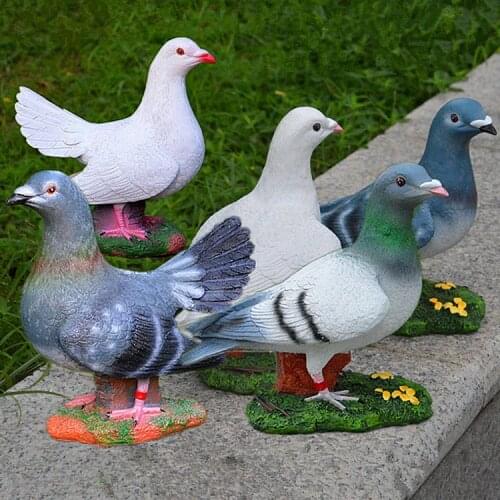 Simulation Dove peace bird resin statue landscape DIY ornament Courtyard gardening Scenic sculpture home decoration a0279