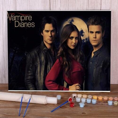 The Vampire Diaries Paint By Numbers Kit Oil Paints 50*70 Canvas Pictures Wall Decoration For Kids For Handiwork