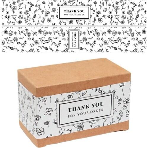 10PCS Rectangle Thank You Stickers Seal Labels Business Handmade Gift Decoration Stickers 4*25cm Long Labels Package Label
