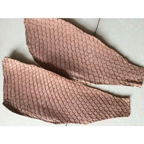 Genuine fish skin leather for shoe, iron red color natural fish skin,FL-08