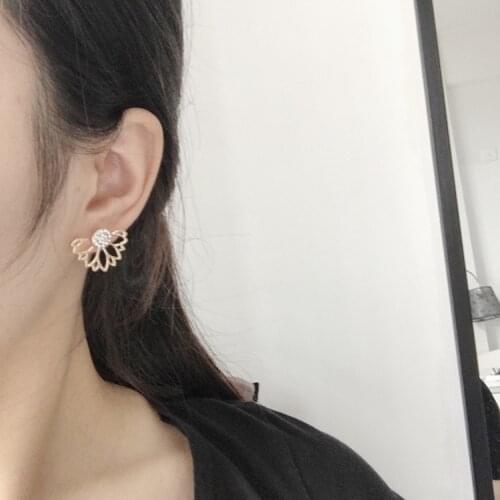 2020 New Fashion Earrings Lotus-shaped Crystal Earrings For Ladies Wedding Accessories Gift Factory Direct Wholesale