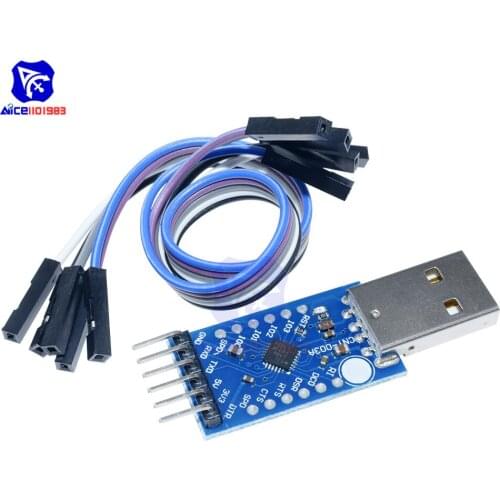 Diymore USB 2.0 to TTL UART Serial Module CP2104 STC PRGMR Replace CP2102 with 5 Pin Female to Female Dupont Cable