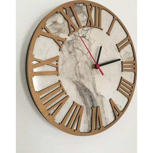 North Designed Ephesus Gold Roman Decorative Wall Clock 30 Cm