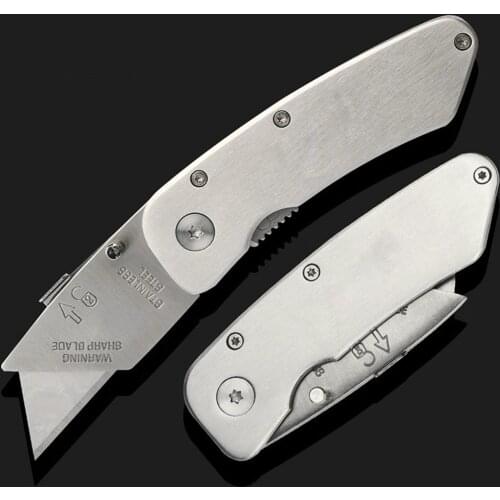 Heavy Duty Folding Utility Knife Set Stainless steel Knife for Cutting Box Paper Blade Pocket DIY Hand Tool Knife