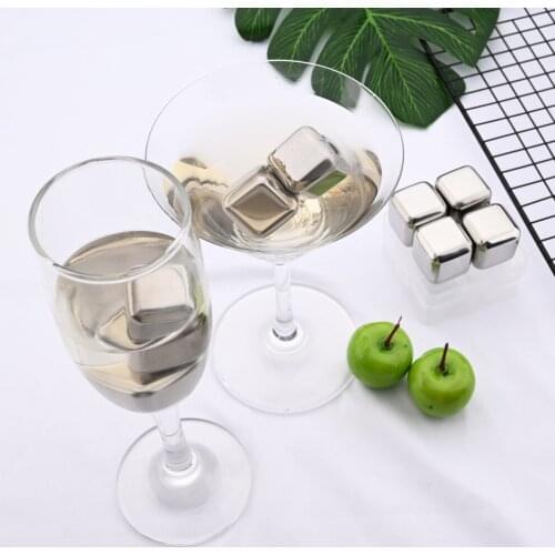 1/6/8Pcs Ice Cube Rocks Whiskey Scotch Cold Granite Stones Reusable Chilling Wine Tea Drink Cooler With Pouch Barware Supplies