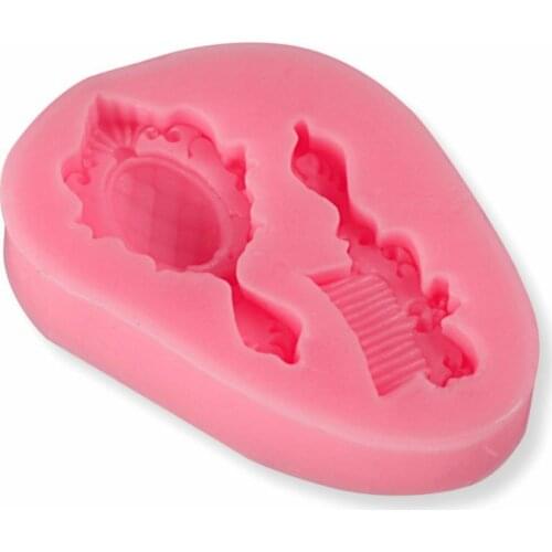 1PCS DIY Mirror Comb Soap Candy Silicone Fondant Mold Sugar Craft Cake Decorating Tools Christmas Silicone Mold