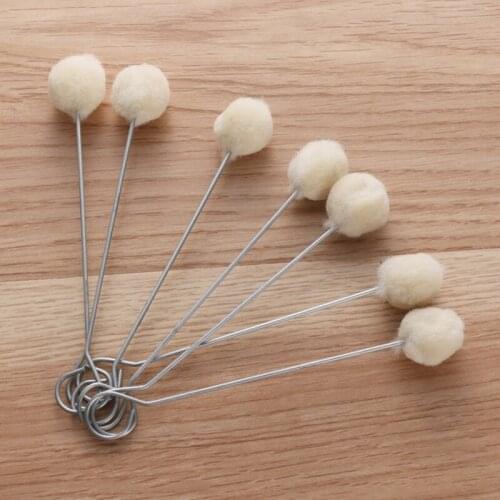 10pcs Leather Craft Wool Leather Dye Leather And Finish Applicator Kit Tool DIY Wool Ball Alcohol Dye Hair Ball Brush