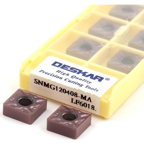 10Pcs SNMG120404-MS SNMG120408-MA LF6018 Square CNC Lathe Turning Tools Carbide Insert Have Excellent Toughness Medium Machining
