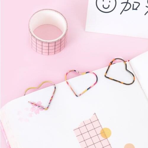 10 pcs/pack cute heart circle arrow Paper Clips Kawaii Stationery Metal Clear Binder Clips Photos Tickets Notes Letter H0533