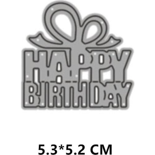 2021 New Happy Birthday Tag Cutting Dies DIY Scrapbooking Embossing Paper Photo Frame Stamps Crafts Template Mould Stencils