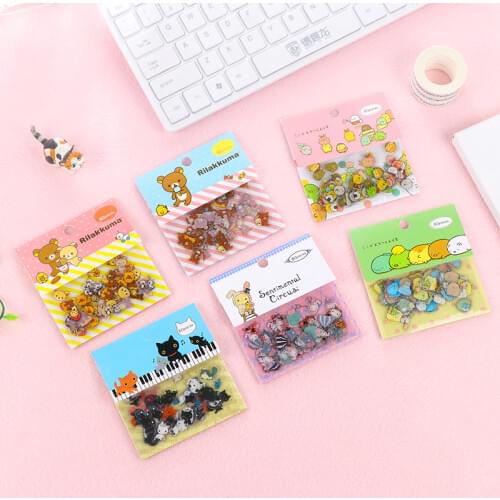 80Pcs/Bag Japanese Style Sticker Cute Bear Scrapbooking Stickers Student Stationery Supplies Photo Album DIY Diary Sticky