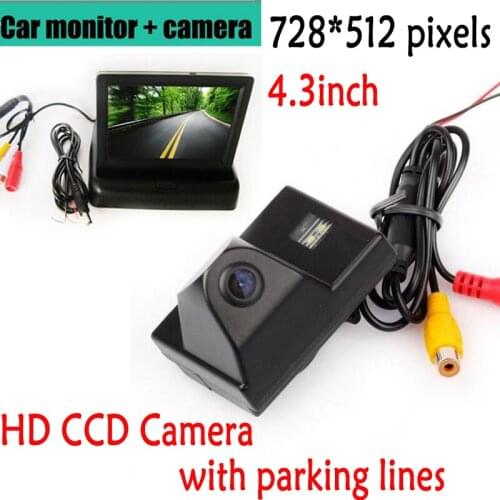 Car-style Color CCD Car Rear View Camera for TOYOTA Land Cruiser LC 100 120 4500 4700,with 4.3 Inch foldable LCD TFT Monitor