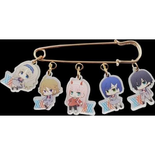 Acrylic Anime Cartoon DARLING in the FRANXX Brooch KC Gold Plated Overcoat Bag Badge Sweater Women Men Office Birthday Gift
