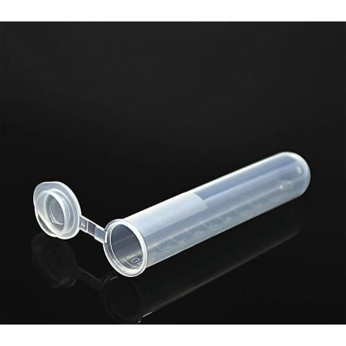 Laboratory Centrifugal Tube 10ml Round Bottom Plastic Test Tube Press Cover Sample EP Tube With Clear Scale Diam. 16mm 200/PK