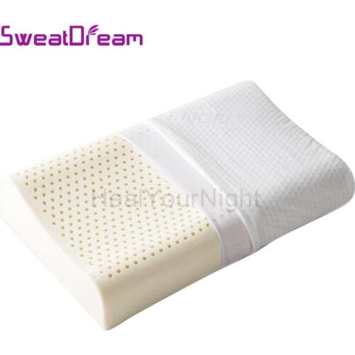 Pure Natural Latex Orthopedic Massage Pillow Neck Cervical Spine Protected Remedial Big Vertebrae Pillow 60x40CM Bed Sleeping
