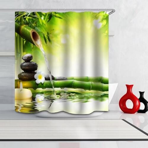 Digital 3D Printing landscape Bath Curtain Polyester Waterproof Individuality Bathroom Partition Curtain Bathroom Shower Curtain
